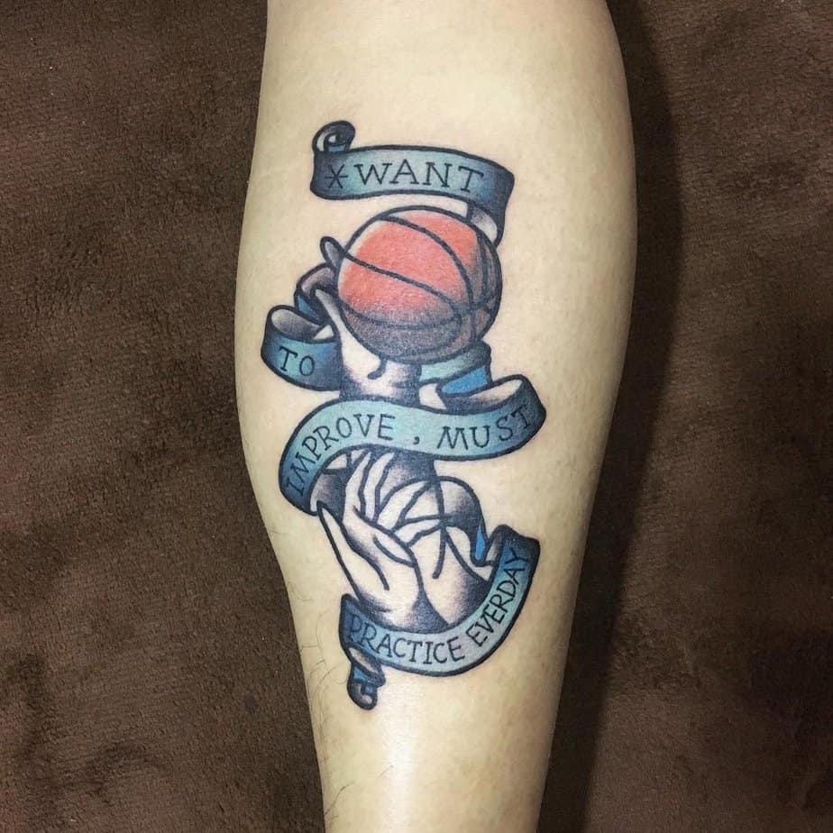 40. Motivational basketball tattoo