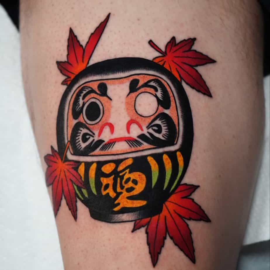 20 affascinanti idee di tatuaggio Daruma per attirare la fortuna