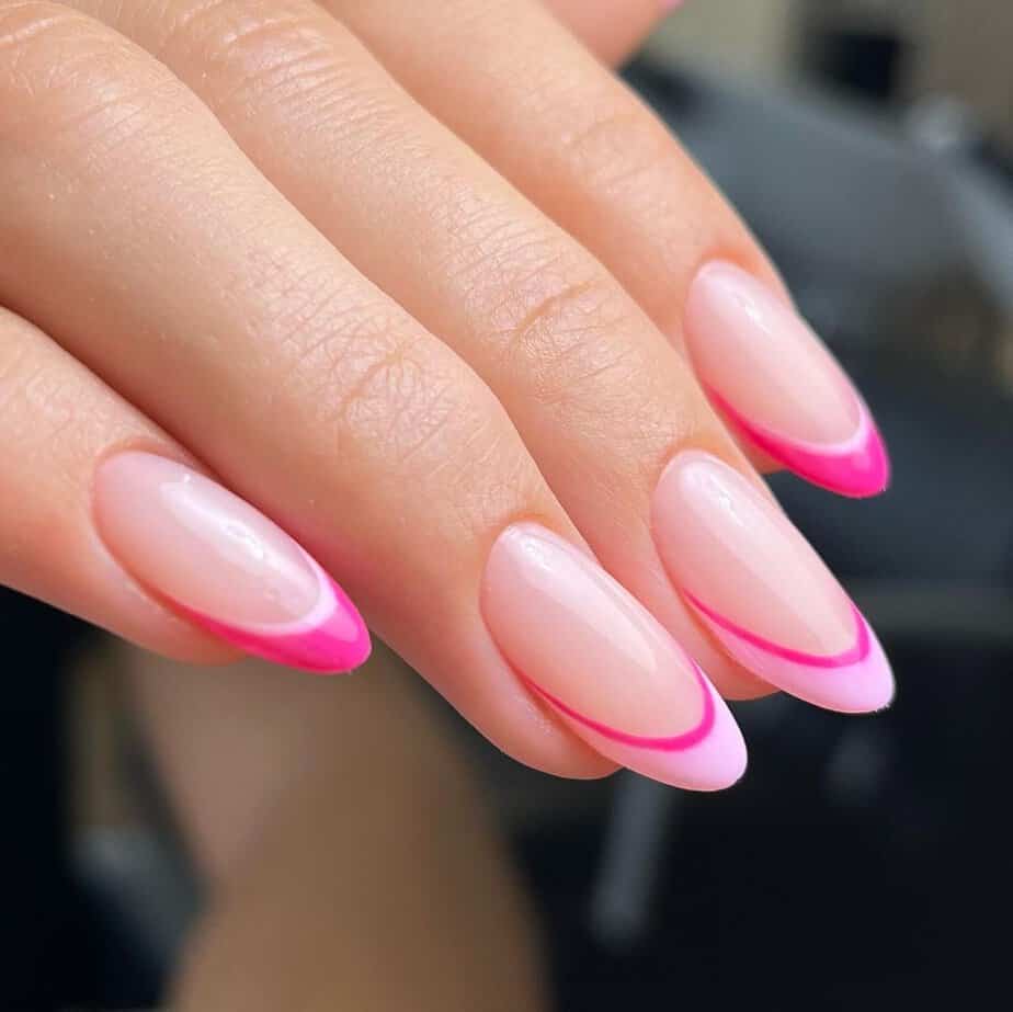 8. Bright pink edges with class