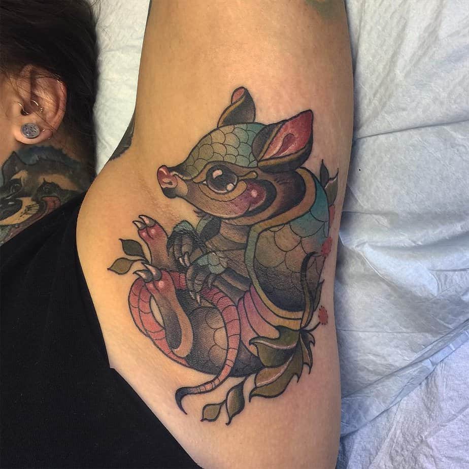 20 Cute Armadillo Tattoo Ideas To Shell-Evate Your Appearance