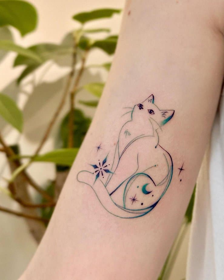 Captivating cat tattoo