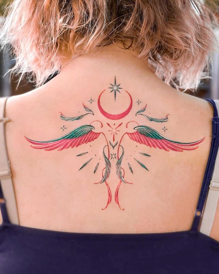 Captivating wings tattoo