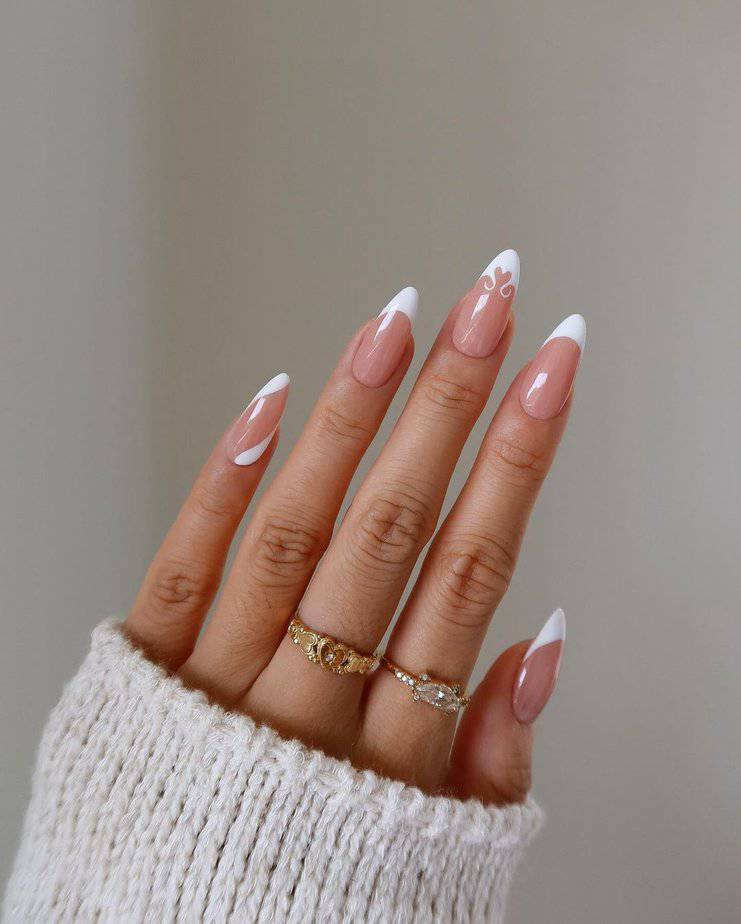 Creative white French tips