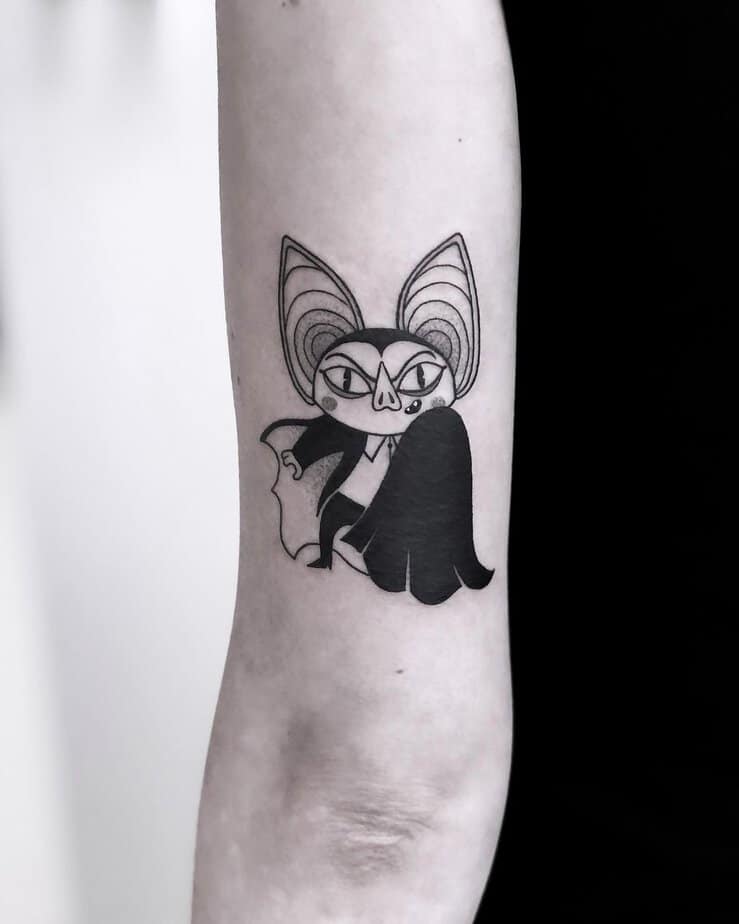 Cute Dracula tattoo