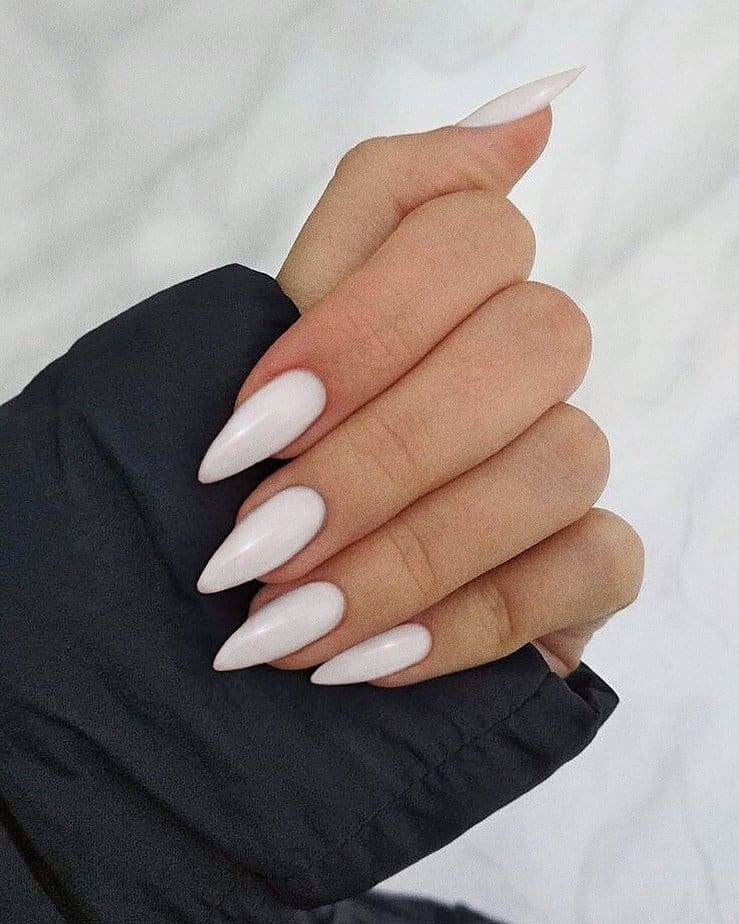 Long white nails