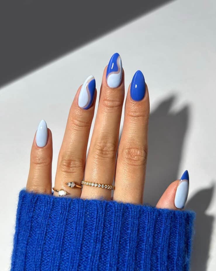 38 Heavenly Baby Blue Nails For A Calming and Chic Manicure