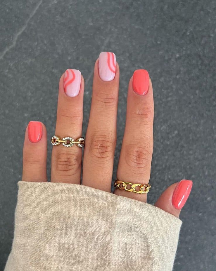 Swirly coral nails
