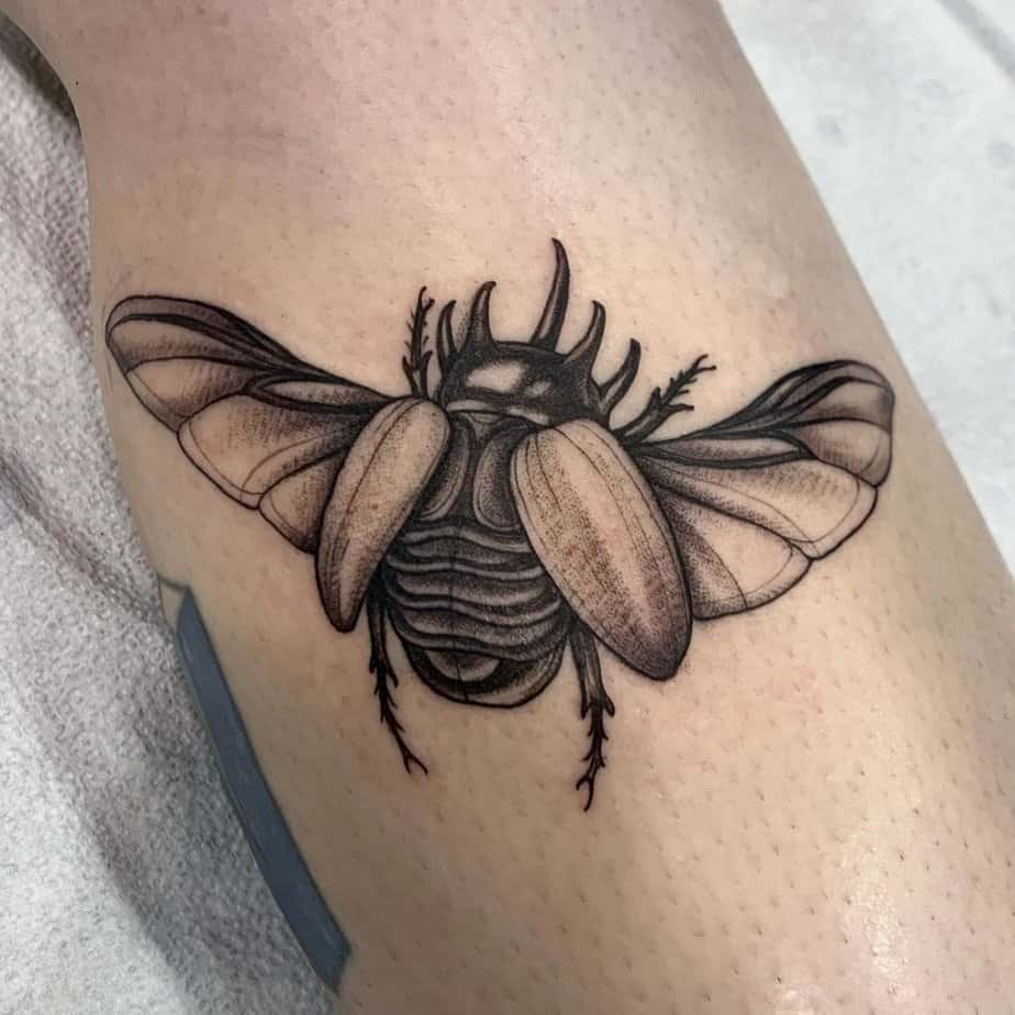 10. Realistic beetle tattoo