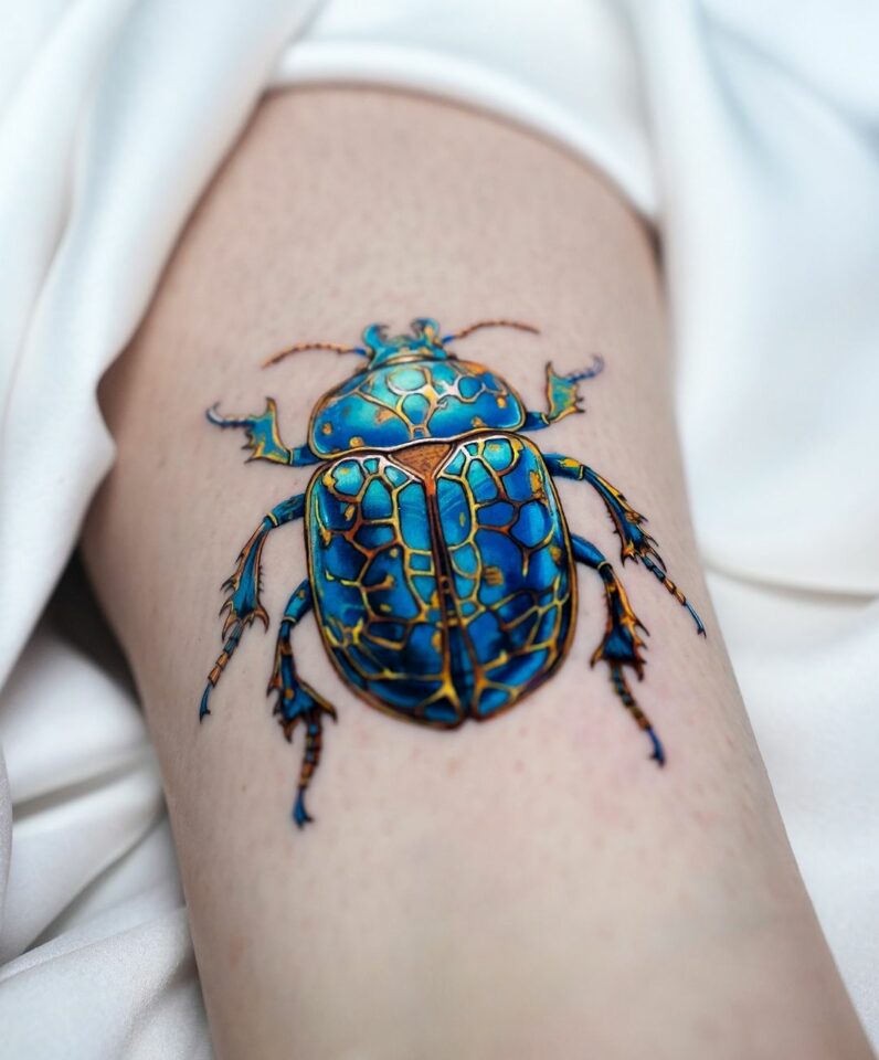 Blue jewel beetle tattoo