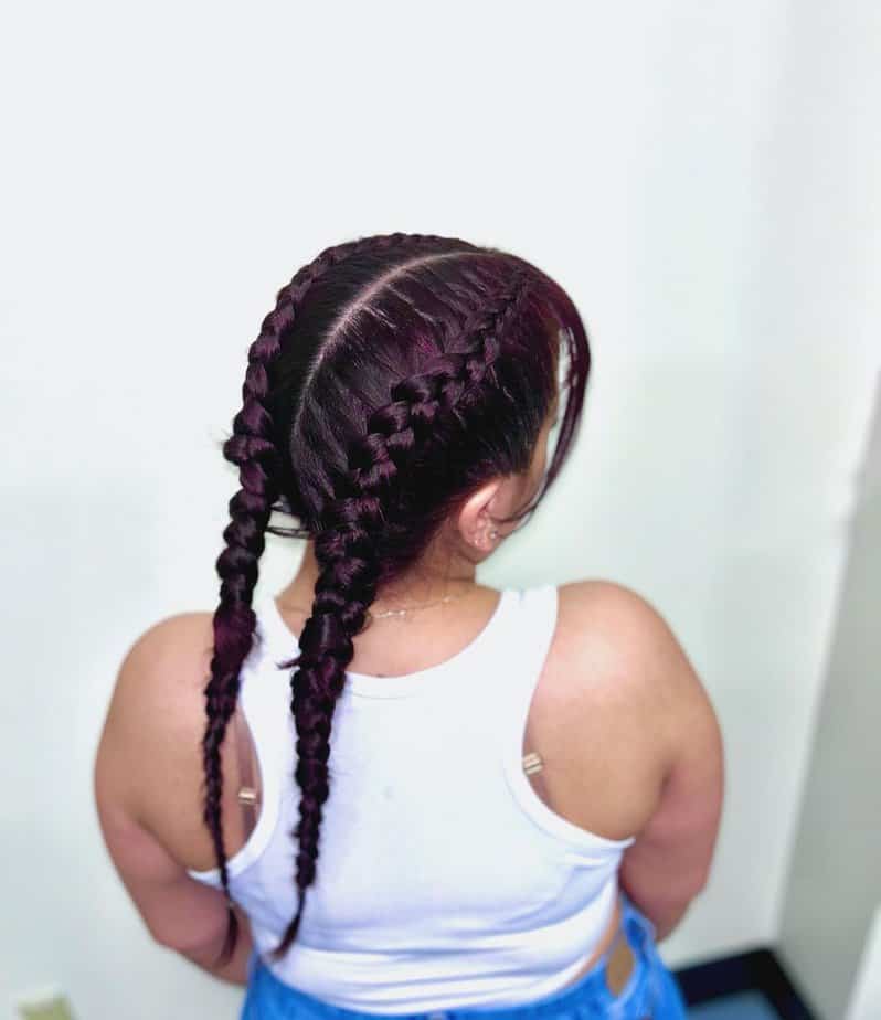 22. Purple passion double braids