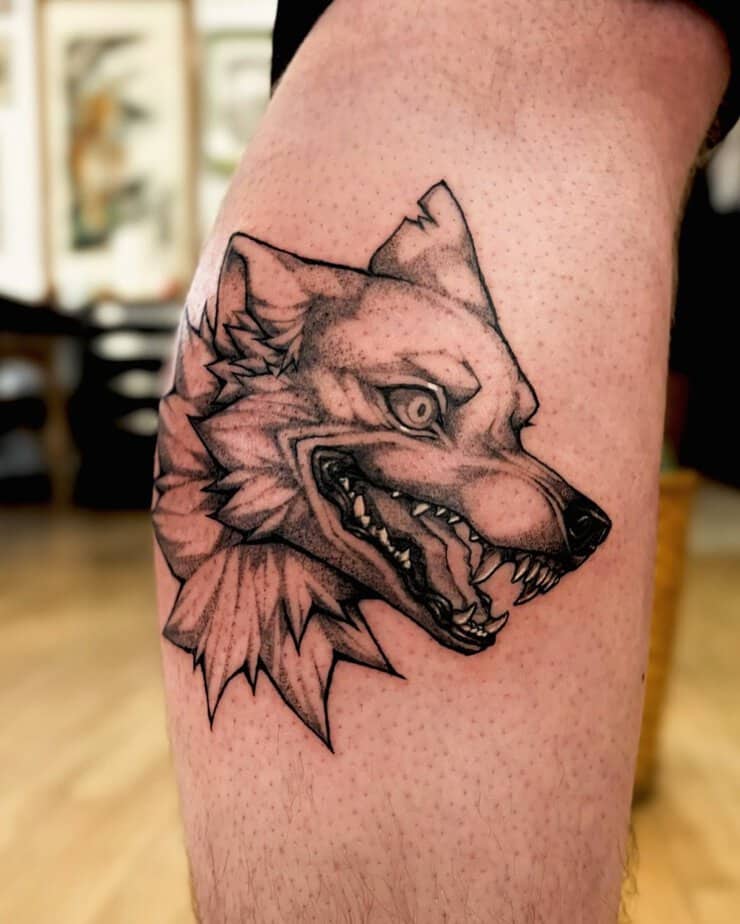 28. Ferocious wolf with sharp teeth