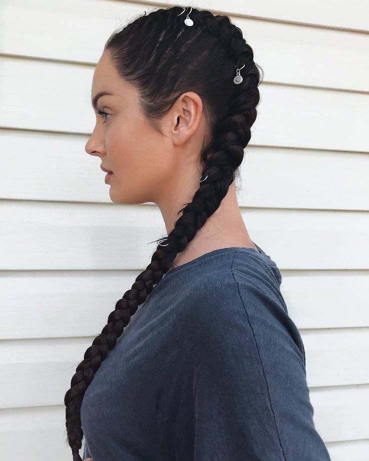 40. Long single braid