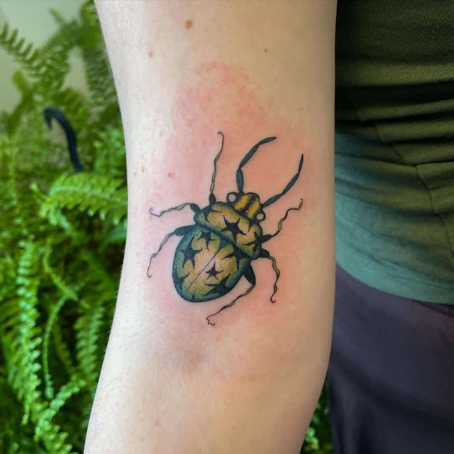 6. Golden beetle tattoo