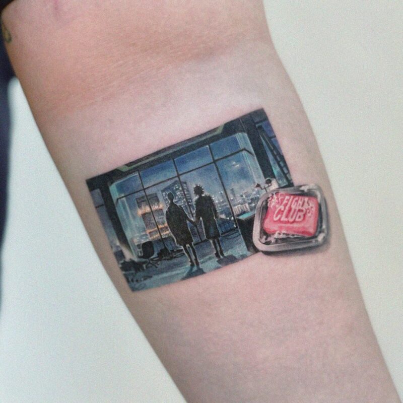 We Would Definitely Break The First Two Rules About These 20 Fight Club Tattoo Designs