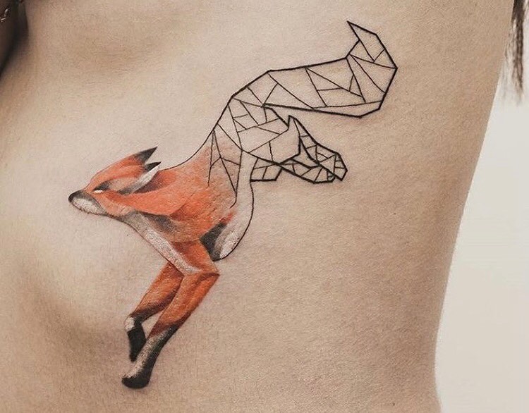 20 Fur-Tastic Geometric Fox Tattoos That Are Wildly Unique