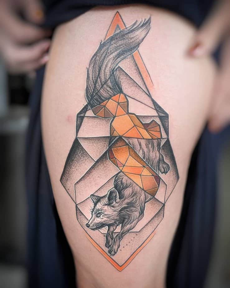 20 Fur-Tastic Geometric Fox Tattoos That Are Wildly Unique