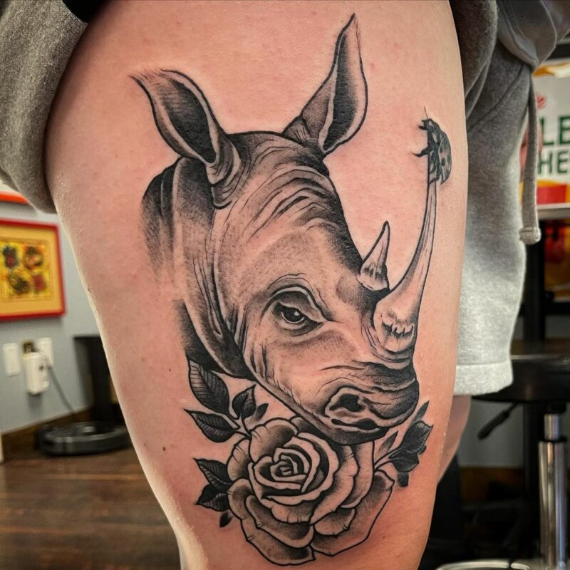 20 Interesting Rhinoceros Tattoos To Celebrate Your Strenght
