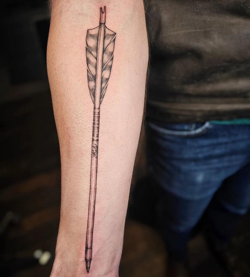 Arrow with feather