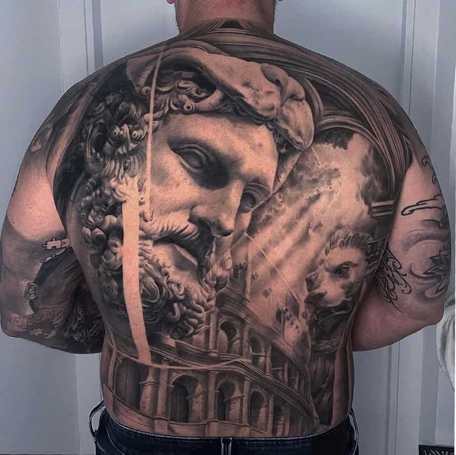 Back Hercules tattoo