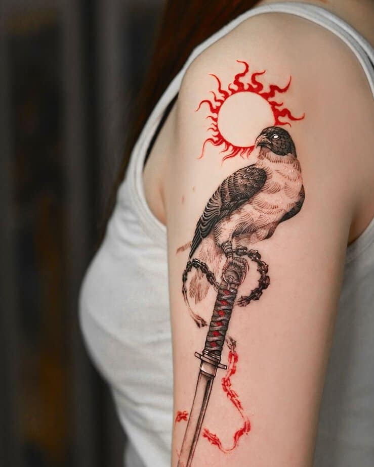 Bird with a sword