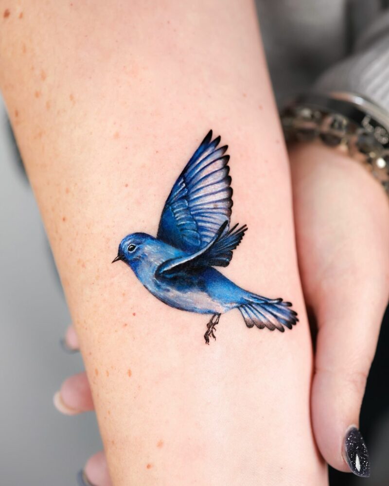 Blue bird tattoo