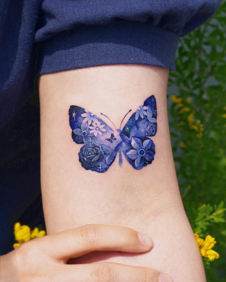 20 Flutter-ing Blue Butterfly Tattoo Ideas For Your Next Ink