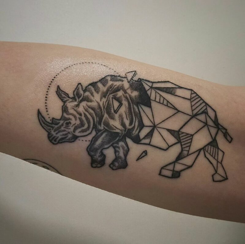 20 Interesting Rhinoceros Tattoos To Celebrate Your Strenght