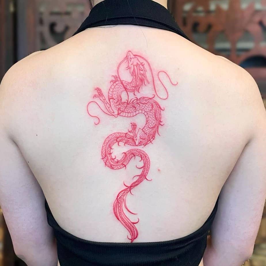 Dragon back tattoo 1