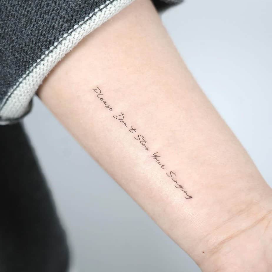 Encouraging wrist tattoo