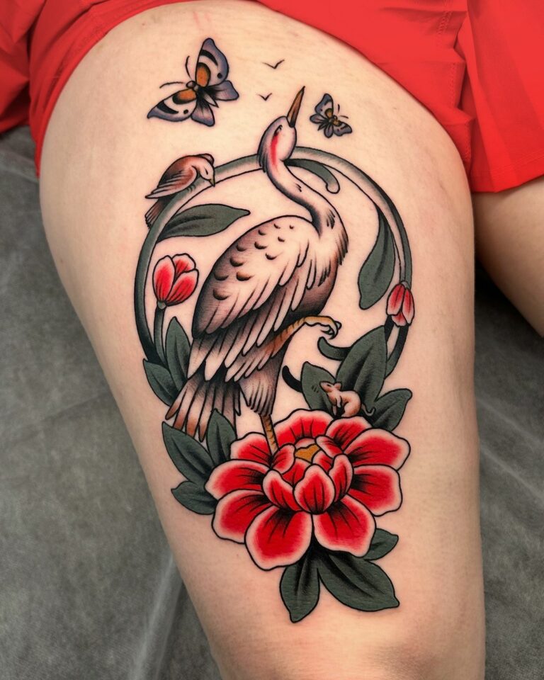 20 Fascinating Crane Tattoo Ideas And Their Meanings