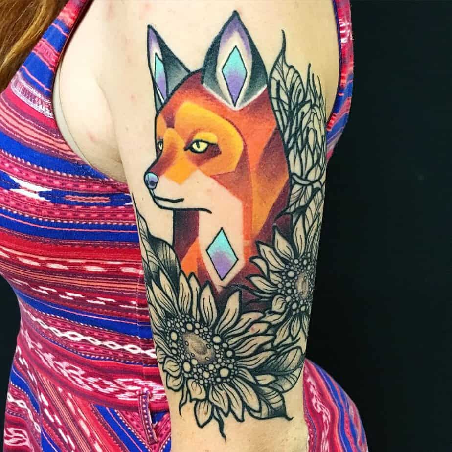 20 Fur-Tastic Geometric Fox Tattoos That Are Wildly Unique