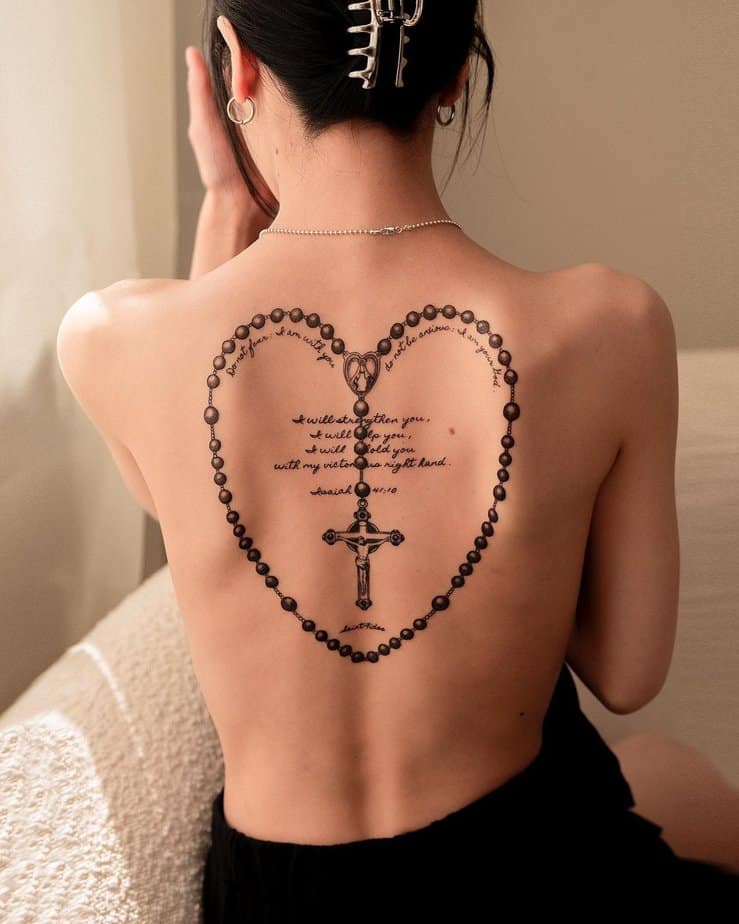Incredible rosary tattoo