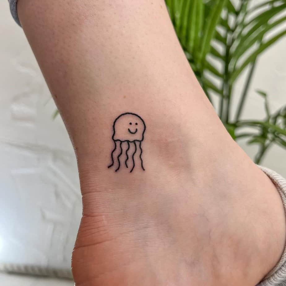 Jellyfish ankle tattoo