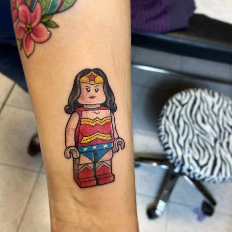 Lego Wonder Woman tattoo