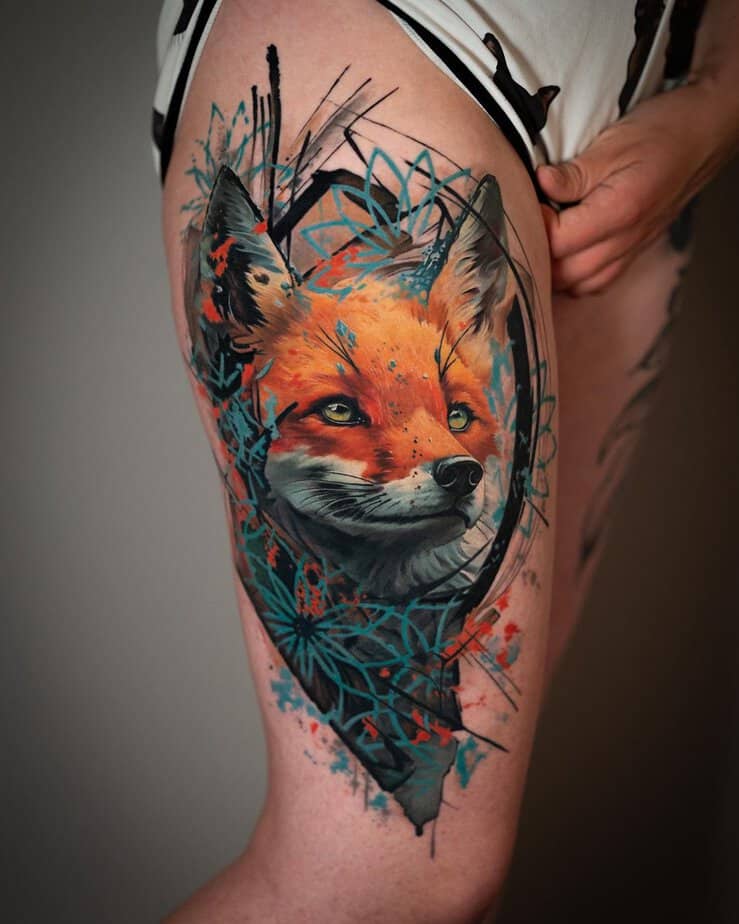 20 Fur-Tastic Geometric Fox Tattoos That Are Wildly Unique