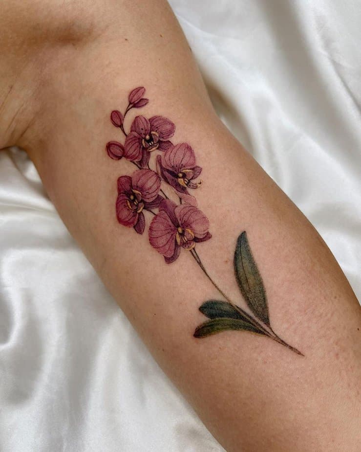 Orchid on the wrist