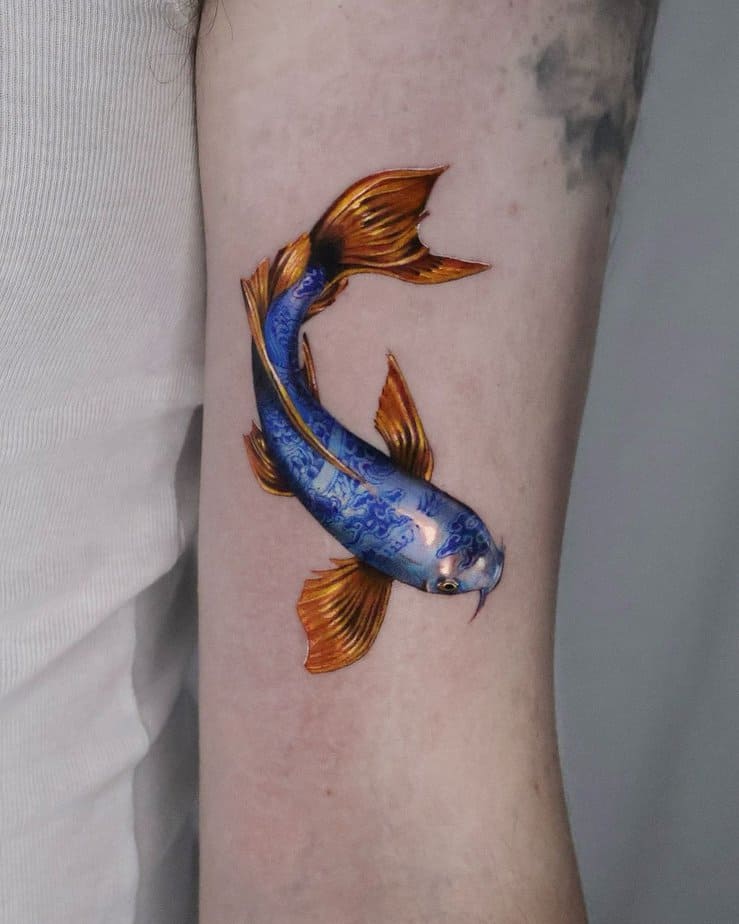 Porcelain koi fish