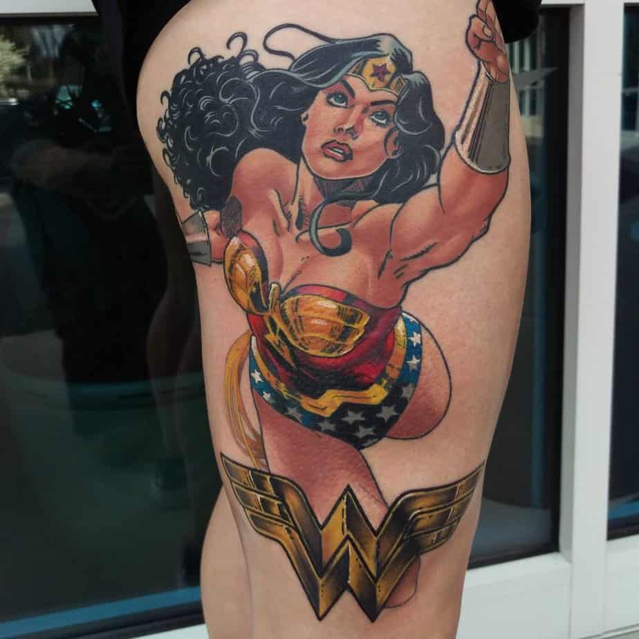 Powerful Wonder Woman tattoo