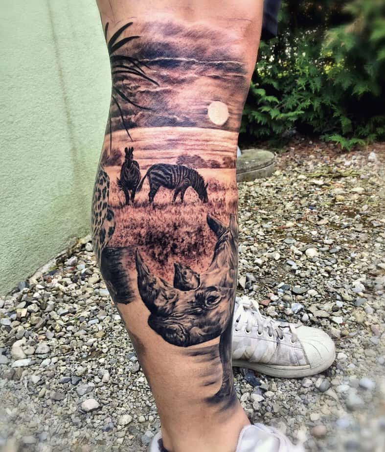 20 Interesting Rhinoceros Tattoos To Celebrate Your Strength