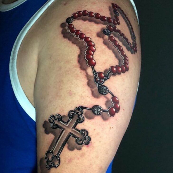 18 Divine Rosary Tattoos For Embodying Spiritual Strength