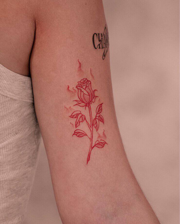 Red rose tattoo