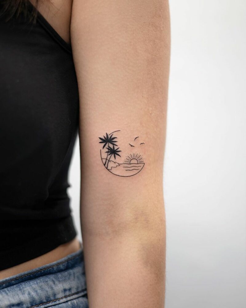 18 Charming Beach Tattoos Celebrating Oceanic Beauty