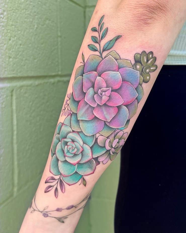Soft succulent tattoo