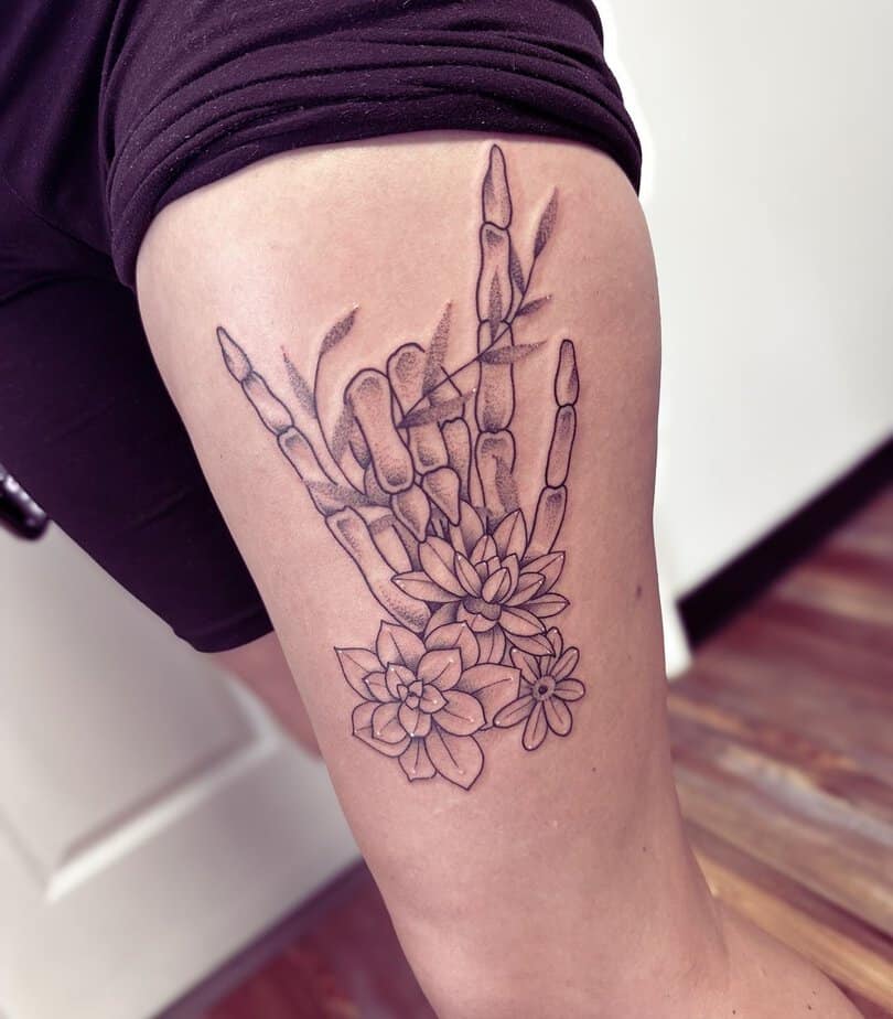 Succulent tattoo with an 22I love you22