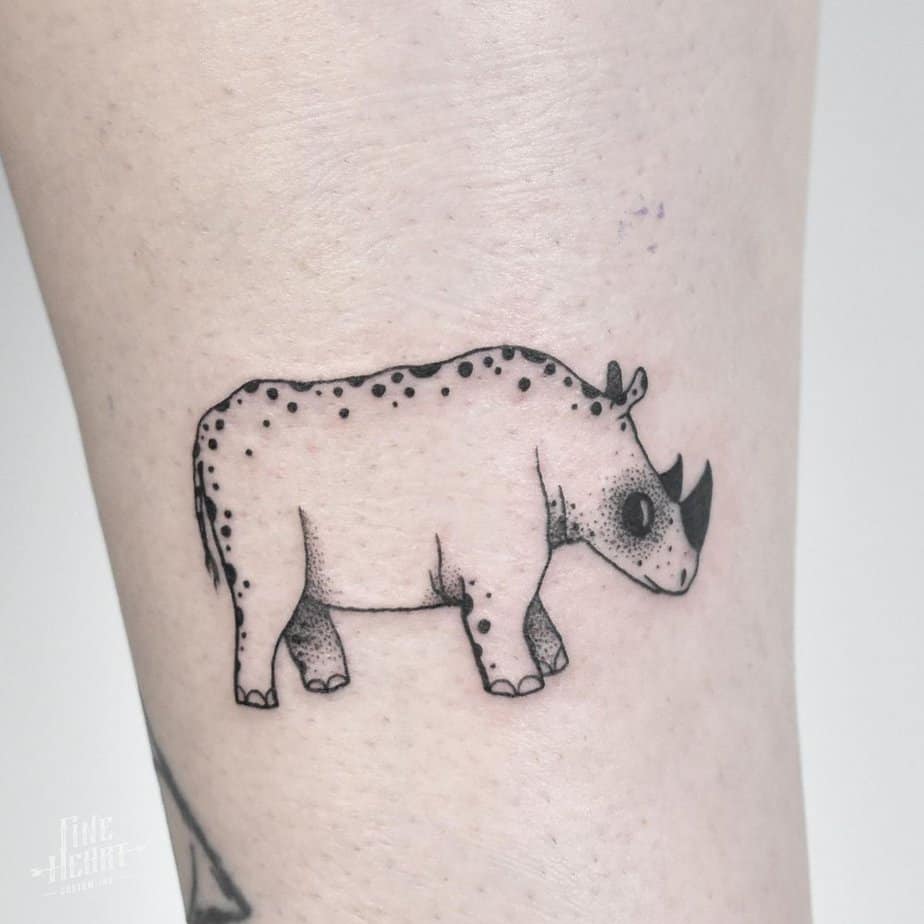 Sweet rhinoceros tattoo