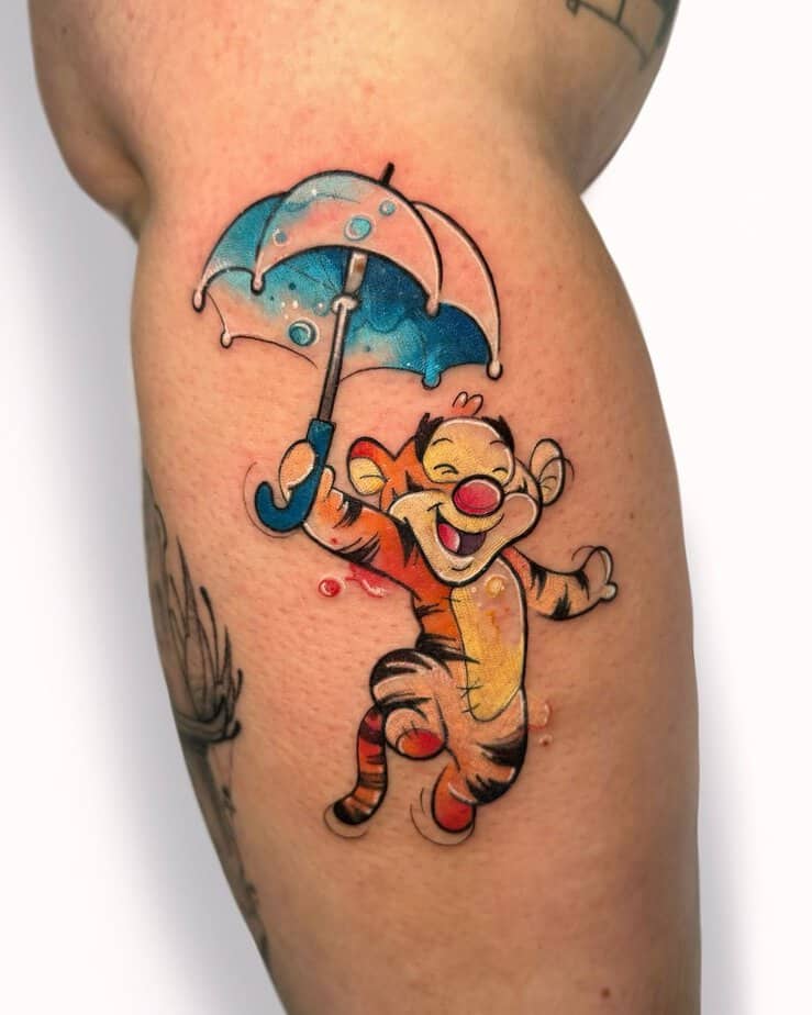 Tigger and umbrella