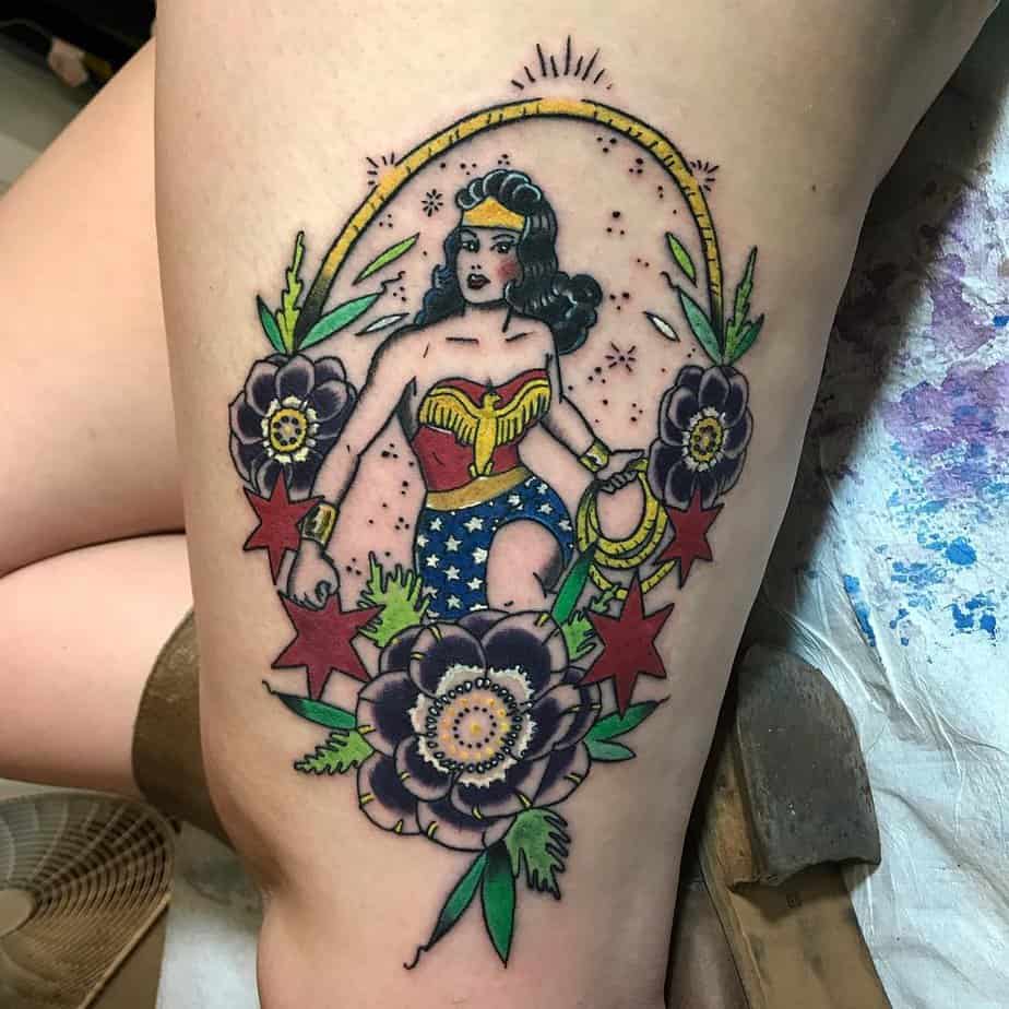 Traditional Wonder Woman tattoo