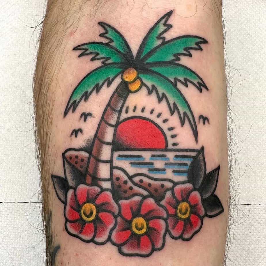 Traditional beach tattoo