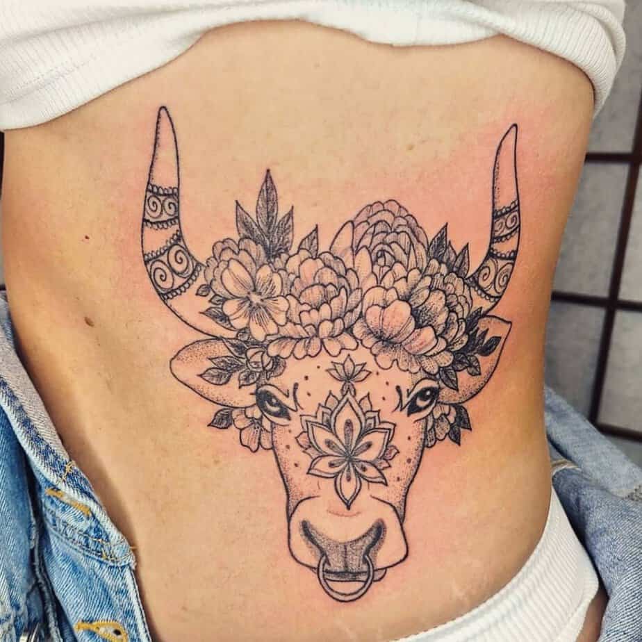 10. Floral crowned bull