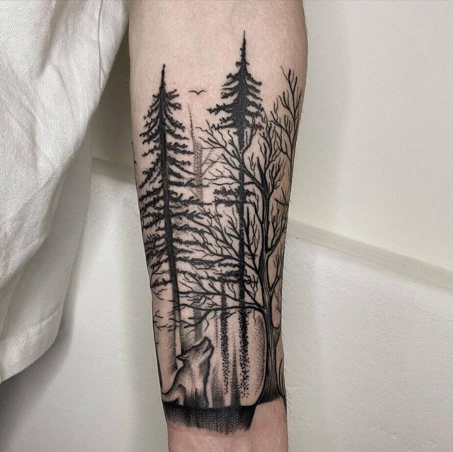 20 Forest Sleeve Tattoo Designs to Pine For